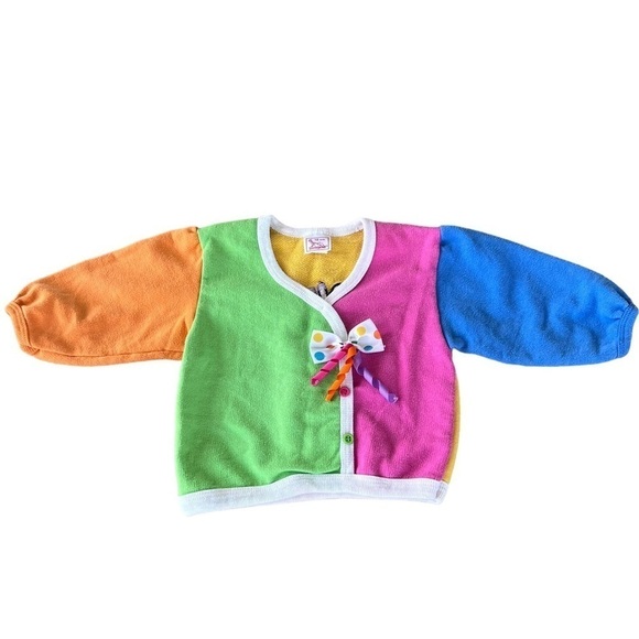Vintage Buster Brown Colorblock Zebra Top 18 Mos Bow Ribbons Bright Colorful GUC - Picture 3 of 15